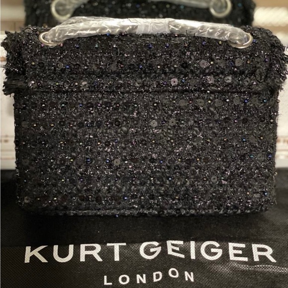 KURT GEIGER LONDON Mini Brixton Black Lock Bag - Picture 2 of 8